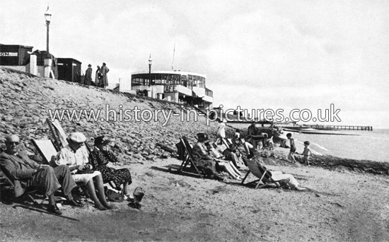 The Beach and Sea Wall, Canvey Island, Essex. c.1940's
